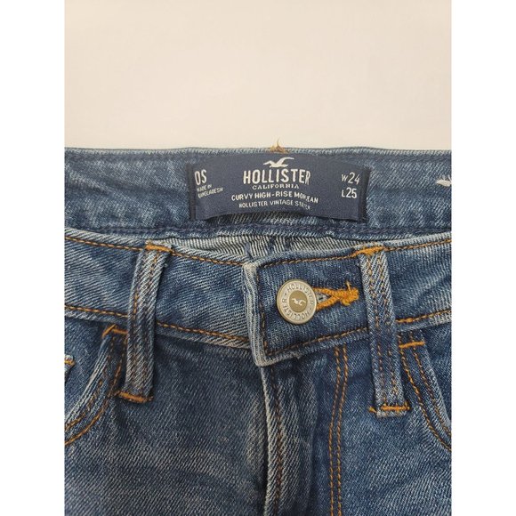 Hollister Curvey High-Rise Mom Jean, VintageStretch. OS 24Wx25L Great Condition. - Picture 2 of 14